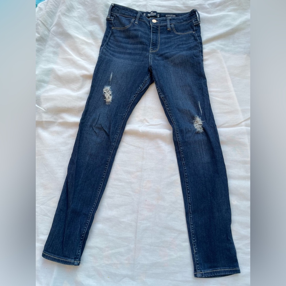 Women's Blue Distressed Jeans